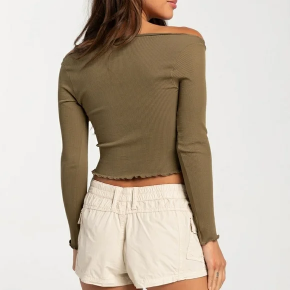 BDG Urban Outfitters Seamless Elise Womens Long Sleeve Top - Picture 3 of 7